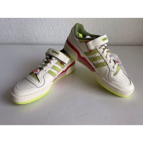 Adidas The Grinch Forum Low Fashion Sneakers ID3512 Men’s Sz 10 Charms Laces NEW - Picture 1 of 16